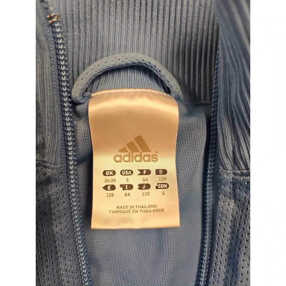 Adidas Girl's Blue  Lightweight Zip Up‎ Jacket Size 5 Long Sleeve